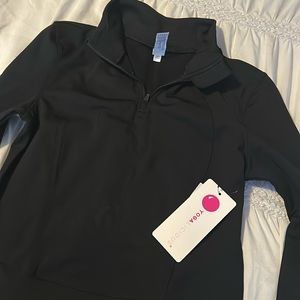 Yogalicious Quarter Zip Crop Fleece Jacket new